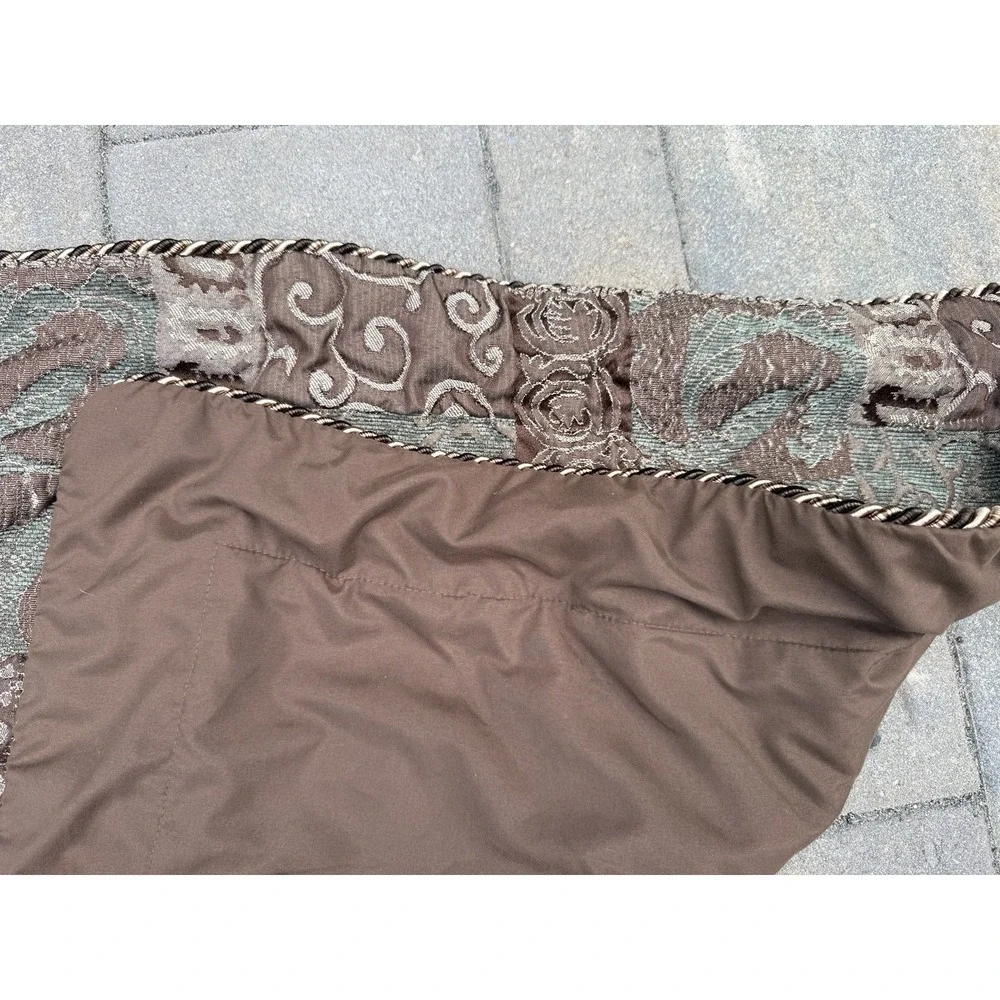 Croscill Galleria King Shams Pair Brown Green Gold Patchwork Paisley Jacquard
